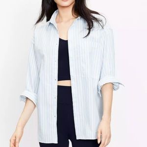 Petite Lou & Grey Striped Poplin Pocket Shirt